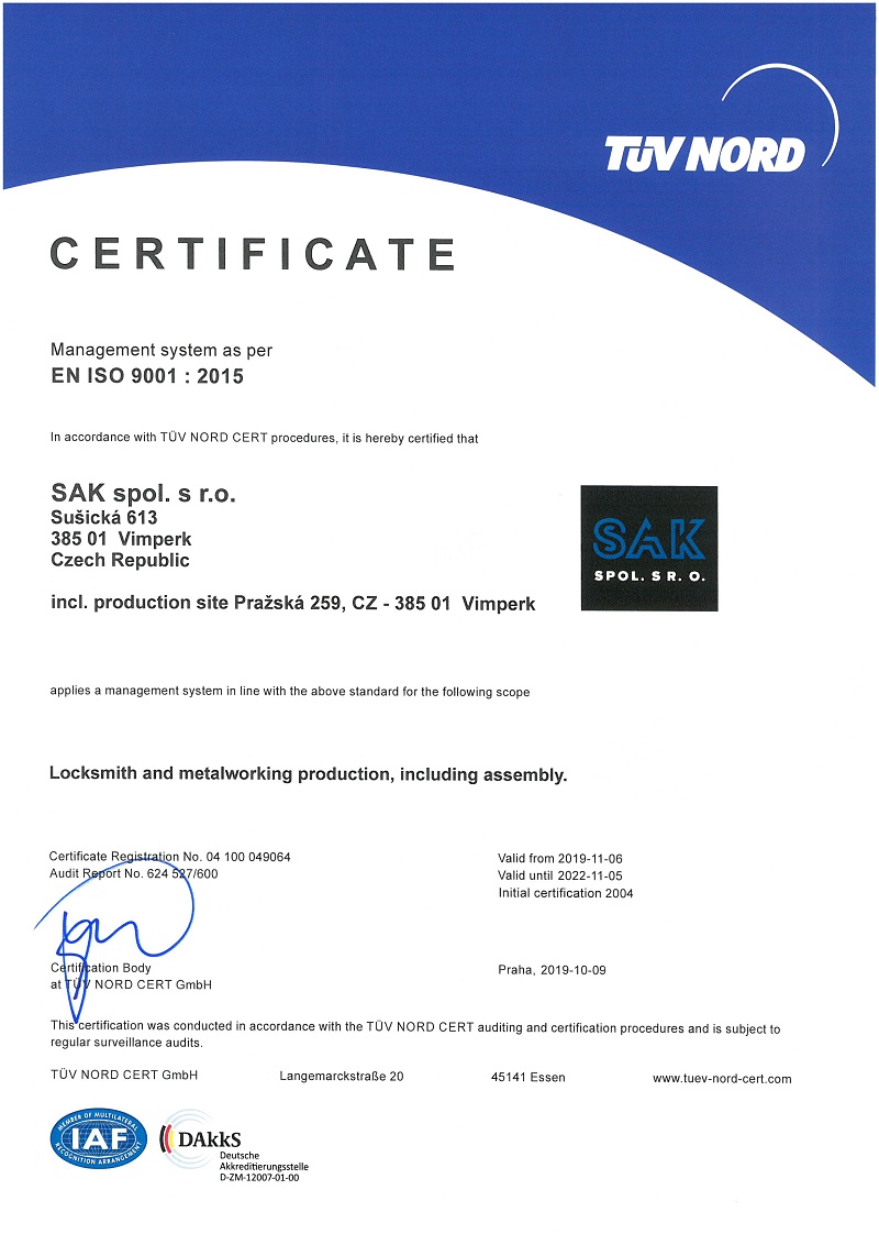 Certifikát EN ISO 9001:2008 EN jpg